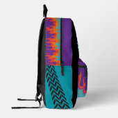フレーミングマッスルカーキャンディ絵を描パープルティール（緑がかった色）オレンジ プリントバックパック (左)