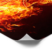 フレーミングライオン顔 ポスター (角)