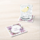 フレーミングライラパーソナライズされたの結婚花 スクエアペーパーコースター (インサイチュ)