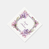 フレーミングライラフラワー(日付なし):結婚のナプキン スタンダードカクテルナプキン (角)