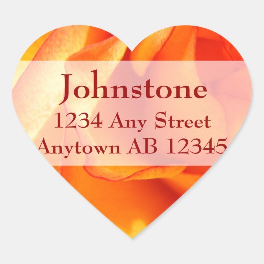 フレーミング結婚バラ差出人住所ラベル ハートシール (正面)