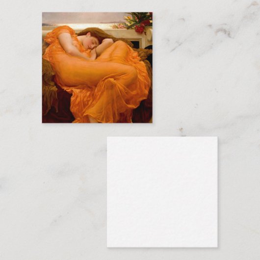 フレーミング6月絵画ズバイフレデリック・レイトン スクエア名刺 (正面/裏面)