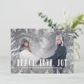 フレーミング フォリアージュ ピース ジョイ ラブ ホリデー フォト カード (スタンド正面)