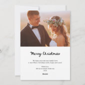 フレームお洒落とボウ | 写真結婚したと明るい シーズンカード (裏面)