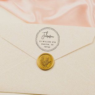 フレームお洒落スクリプト名差出人住所 ラバースタンプ