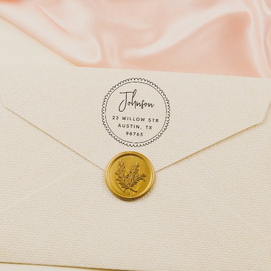 フレームお洒落スクリプト名差出人住所 ラバースタンプ