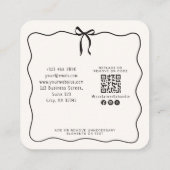 フレームお洒落ボウ、QRコードイベント計画 スクエア名刺 (裏面)