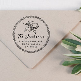 フレームお洒落レモン名と差出人住所 ラバースタンプ