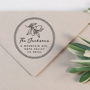 フレームお洒落レモン名と差出人住所 ラバースタンプ