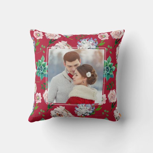 フレームかわいらしフォト枕付きフローラ クッション (裏面)