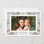 フレームかわいらしリトルシカ |ホワイトフォトクリスマス シーズンカード (正面)