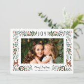 フレームかわいらしリトルシカ |ホワイトフォトクリスマス シーズンカード (スタンド正面)