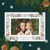 フレームかわいらしリトルシカ |ホワイトフォトクリスマス シーズンカード