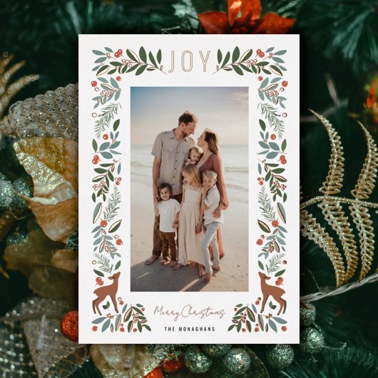 フレームかわいらしリトルシカ |白 |垂直方向の写真 箔シーズンカード