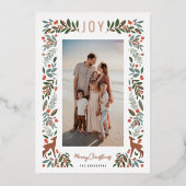 フレームかわいらしリトルシカ |白 |垂直方向の写真 箔シーズンカード (正面)