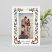 フレームかわいらしリトルシカ |白 |垂直方向の写真 箔シーズンカード (立ち正面)