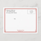 フレームかわいらし日付はがき保存 – 赤 案内ポストカード (裏面)