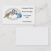 フレームが付いているケルト族の鳥そしてウサギ 名刺 (正面/裏面)