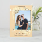 フレームとダイヤモンドのイメージを持つ桃 セーブザデート (スタンド正面)