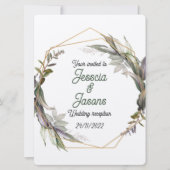 フレームとダマスクウェディング招待状 (正面)