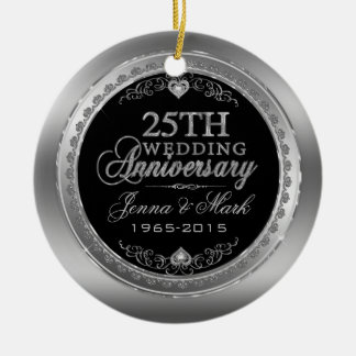フレームとハート25結婚周年 セラミックオーナメント