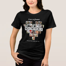 フレームに愛を込めて ハート型20枚フォトコラージュ ロマンティック トライブレンドTシャツ