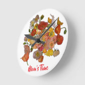 フレームのないポピー時計の個人的なメッセージ ラウンド壁時計 (傾斜)