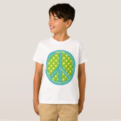 フレームのバレーボールのピースサイン Tシャツ (正面フル)