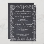 フレームのリハーサル結婚ディナー付き黒板 招待状 (正面/裏面)