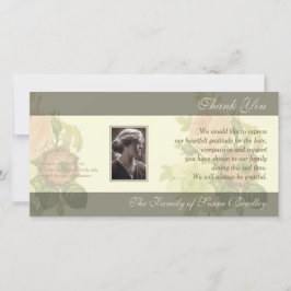 フレームの悔やみや弔慰のサンキューカードのヴィンテージの花束 サンキューカード