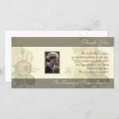 フレームの悔やみや弔慰のサンキューカードのヴィンテージの花束 サンキューカード (正面/裏面)