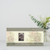 フレームの悔やみや弔慰のサンキューカードのヴィンテージの花束 サンキューカード (スタンド正面)