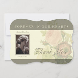 フレームの悔やみや弔慰のヴィンテージの花束はI感謝していしています サンキューカード