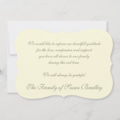 フレームの悔やみや弔慰のヴィンテージの花束はI感謝していしています サンキューカード (裏面)