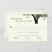 フレームの木のスターダビッド ミツバの返信 招待状 (正面/裏面)