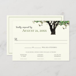 フレームの木の星のダビデのミツバの返信カード 招待状