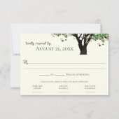 フレームの木の星のダビデ ミツバの返信 招待状 (正面)