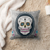 フレームの枕の動揺してな砂糖のスカル クッション (ブランケット)