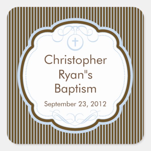 フレームの甘い十字バプテスミフシーシール スクエアシール (正面)