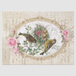 フレームの短命なもののDecoupageのばら色ティッシュ 薄葉紙