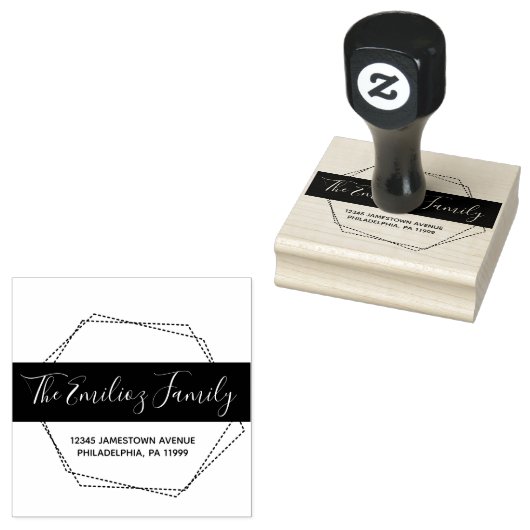 フレームはっきりしたス点々のあるクリプトファミリアドレス ラバースタンプ (押印)