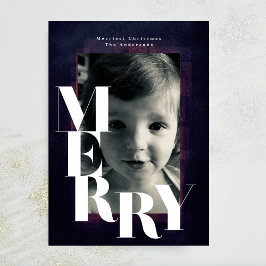 フレームはっきりしたメリークリスマスフォト シーズンカード