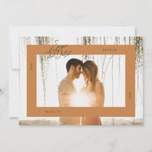 フレームはっきりした日付カードの保存 招待状 (正面)