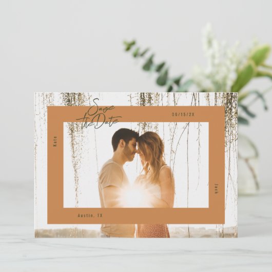 フレームはっきりした日付カードの保存 招待状 (スタンド正面)