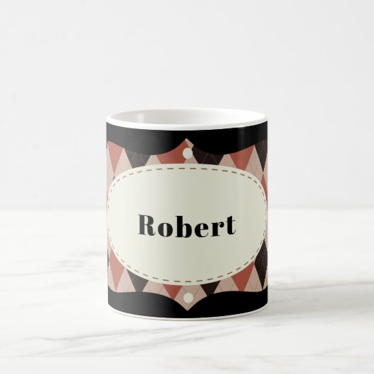 フレームアーガイルのカスタマイズ コーヒーマグカップ (中央)