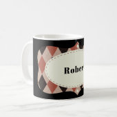 フレームアーガイルのカスタマイズ コーヒーマグカップ (正面左)