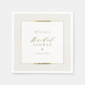 フレームエレガンスシンプルモダンクラシーブライダルシャワー スタンダードカクテルナプキン (正面)