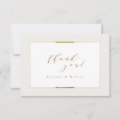 フレームエレガンスシンプルモダンクラッシー結婚ズ サンキューカード (正面)