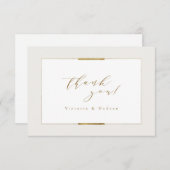 フレームエレガンスシンプルモダンクラッシー結婚ズ サンキューカード (正面/裏面)