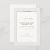 フレームエレガンスシンプルモダンクラッシー結婚ズ サンキューカード (正面/裏面)